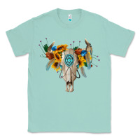 Seafoam boho bull skull Classic Tee - BarkalooDesign