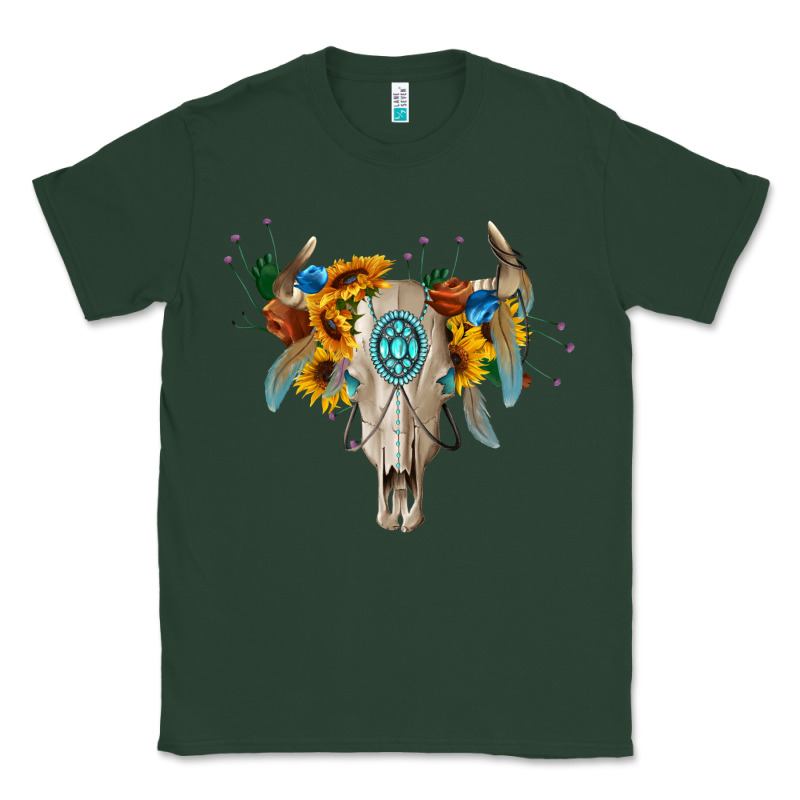 Boho Bull Skull Classic Tee by BarkalooDesign | Teevron