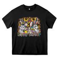 Black Happy Easter Heavy Core Tee - CowhideDigitalArt
