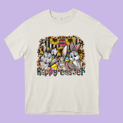 Happy Easter Heavy Core Tee Designed By Cowhidedigitalart