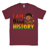 Burgundy i am black history with afro black boy Classic Tee - texasbilliewilder