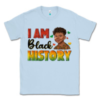 Dusty Blue i am black history with afro black boy Classic Tee - texasbilliewilder
