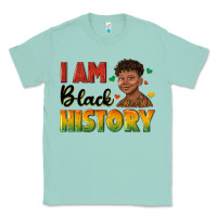Seafoam i am black history with afro black boy Classic Tee - texasbilliewilder