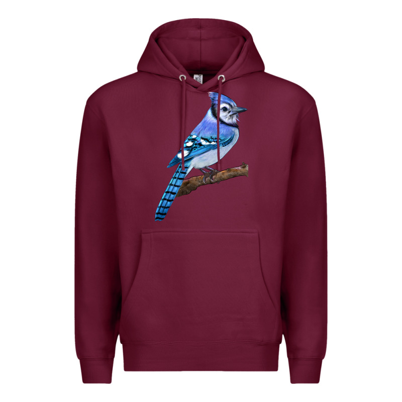 Blue Jay Bird Premium Hoodie by LillyAllenDesigns | Teevron