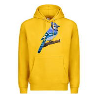 Lemon Blue Jay Bird Premium Hoodie - LillyAllenDesigns