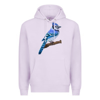 Lilac Blue Jay Bird Premium Hoodie - LillyAllenDesigns