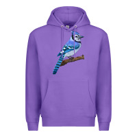 Purple Blue Jay Bird Premium Hoodie - LillyAllenDesigns