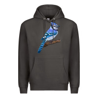 Smoke Blue Jay Bird Premium Hoodie - LillyAllenDesigns