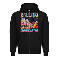 Black rolling into kindergarten grade Zipper Hoodie - texasbilliewilder