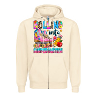 Sandshell rolling into kindergarten grade Zipper Hoodie - texasbilliewilder
