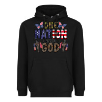 Black one nation under god Heavyweight Hoodie - CowhideDigitalArt