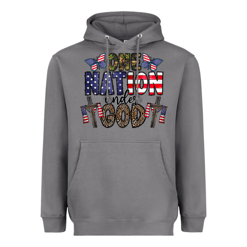 One Nation Under God Heavyweight Hoodie by CowhideDigitalArt | Teevron