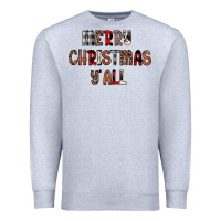 Heather Grey merry christmas y all Premium Sweatshirt - JahusDesignShop