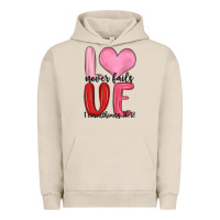 Pigment French Oak love never fails valentine s day Urban Hoodie - MaliasSmallBusiness
