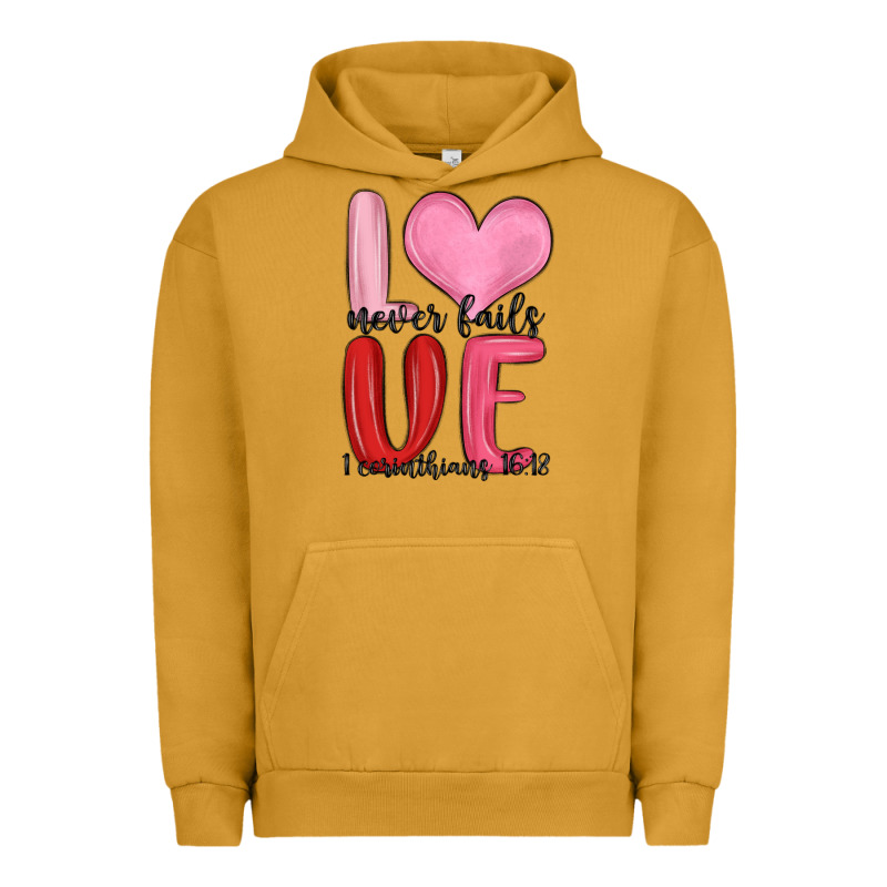 Love Never Fails Valentine S Day Urban Hoodie by MaliasSmallBusiness | Teevron