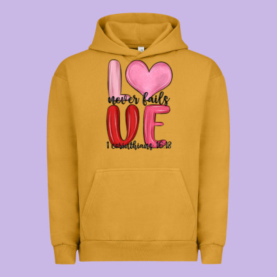 Love Never Fails Valentine S Day Urban Hoodie Designed By Maliassmallbusiness