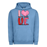 Pigment Pebble Blue love never fails valentine s day Urban Hoodie - MaliasSmallBusiness