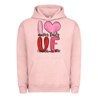 Pigment Salmon love never fails valentine s day Urban Hoodie - MaliasSmallBusiness