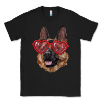 Black German shepherd with love glasses Classic Tee - RanaPortraitStore