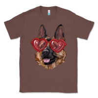Chestnut German shepherd with love glasses Classic Tee - RanaPortraitStore