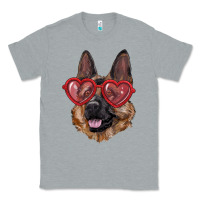 Heather Grey German shepherd with love glasses Classic Tee - RanaPortraitStore