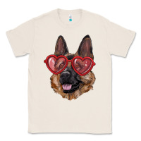 Natural German shepherd with love glasses Classic Tee - RanaPortraitStore