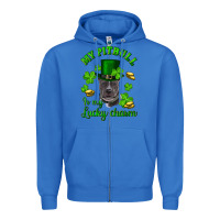 True Royal st patricks day my pitbuli my lucky charm with hat Zipper Hoodie - RanaPortraitStore