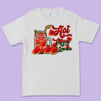 Hot Mom Summer Watermelon Premium Tee Designed By Racoondesign