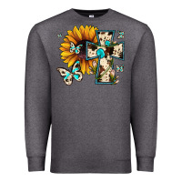 Charcoal Heather cross with sunflower Premium Sweatshirt - JahusDesignShop