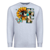 Heather Grey cross with sunflower Premium Sweatshirt - JahusDesignShop