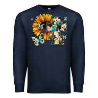 Navy cross with sunflower Premium Sweatshirt - JahusDesignShop