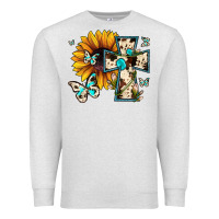 Oatmeal Heather cross with sunflower Premium Sweatshirt - JahusDesignShop