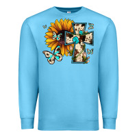 Ocean Blue cross with sunflower Premium Sweatshirt - JahusDesignShop