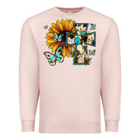 Pale Pink cross with sunflower Premium Sweatshirt - JahusDesignShop