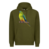 Army Green Neophema Parrot Premium Hoodie - LillyAllenDesigns