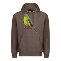 Coffee Neophema Parrot Premium Hoodie - LillyAllenDesigns