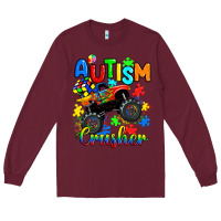 Burgundy autism crusher Long Sleeve Tee - RanaPortraitStore