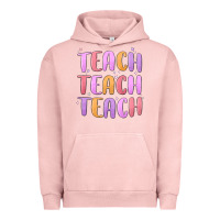 Pigment Salmon teach teach varsity Urban Hoodie - MaliasSmallBusiness