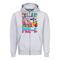 Heather Grey rolling into pre k grade Zipper Hoodie - texasbilliewilder