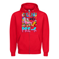 Red rolling into pre k grade Zipper Hoodie - texasbilliewilder