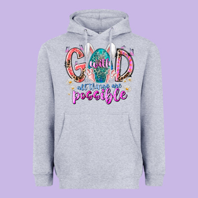 With God All Things Are Possible Heavyweight Hoodie Designed By Racoondesign