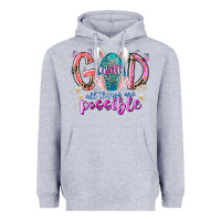 Heather Grey with god all things are possible Heavyweight Hoodie - RacoonDesign