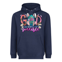 Navy with god all things are possible Heavyweight Hoodie - RacoonDesign