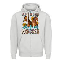 Dove Grey just a girl who loves horses Zipper Hoodie - Zillion Design Studio