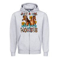 Heather Grey just a girl who loves horses Zipper Hoodie - Zillion Design Studio