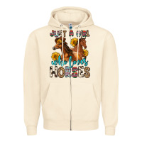 Sandshell just a girl who loves horses Zipper Hoodie - Zillion Design Studio