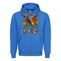 True Royal just a girl who loves horses Zipper Hoodie - Zillion Design Studio