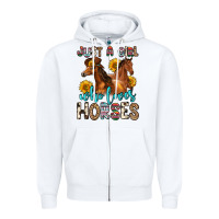 Just A Girl Who Loves Horses Zipper Hoodie | Teevron
