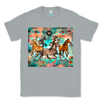 Heather Grey western running horses Classic Tee - Zillion Design Studio