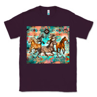 Plum western running horses Classic Tee - Zillion Design Studio